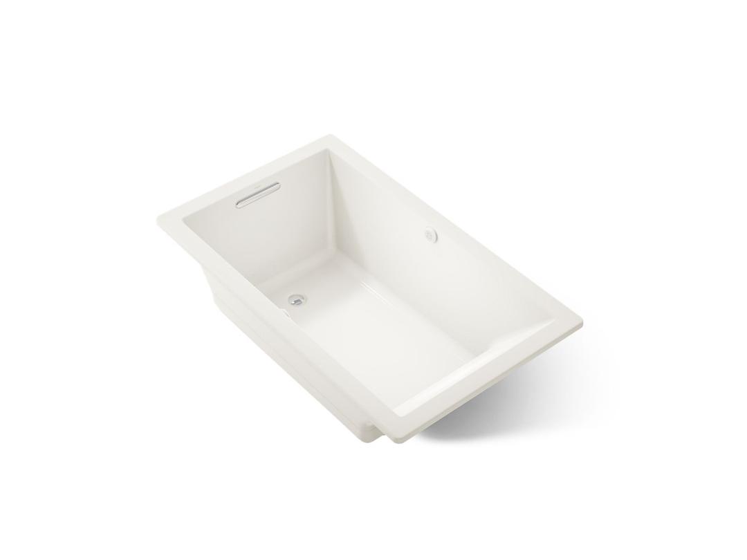 Kohler Underscore 60'' x 36'' drop-in Heated BubbleMassageE air bath with Bask heated surface - Biscuit by Kohler