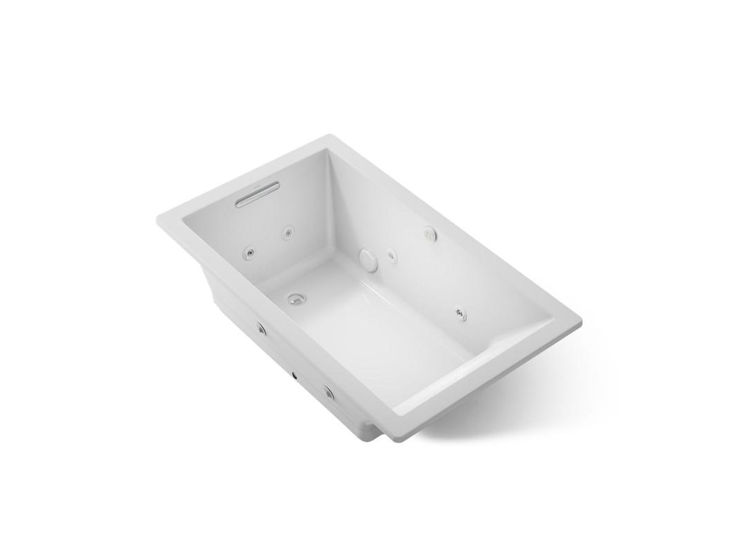 Kohler Underscore 60'' x 36'' drop-in Heated BubbleMassageE air bath with whirlpool - Ice Grey by Kohler