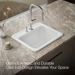 Kohler Glen FallsE 25'' top-/undermount single-bowl utility sink - White - image 4