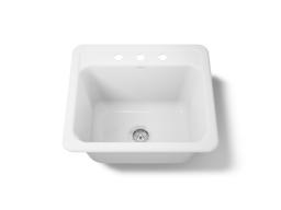 Kohler Glen FallsE 25'' top-/undermount single-bowl utility sink - White - image 1