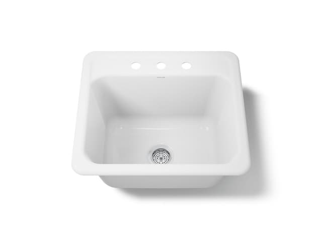 Kohler Glen FallsE 25'' top-/undermount single-bowl utility sink - White