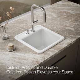 Kohler Park FallsE 21'' top-/undermount single-bowl utility sink - White - image 4