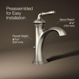 Kohler Devonshire Single-handle bathroom sink faucet, 1.2 gpm - Vibrant Brushed Nickel - image 3