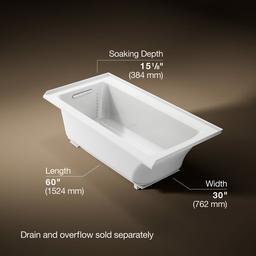 Archer 60'' x 30'' alcove bath, left drain - image 3