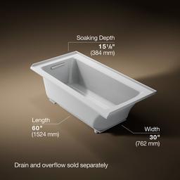 Archer 60'' x 30'' alcove bath, left drain - image 3