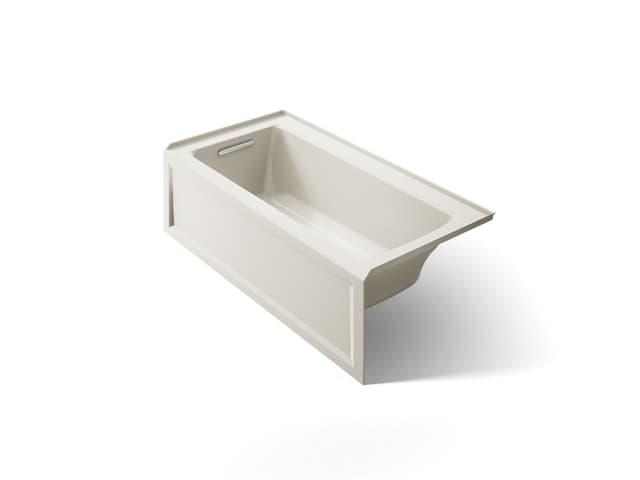 Kohler Archer 60'' x 30'' alcove bath, left drain - Biscuit