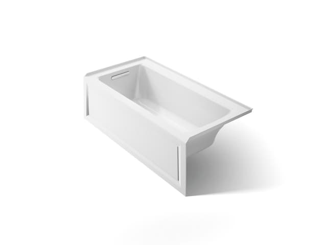 Kohler Archer 60'' x 30'' alcove bath with Bask heated surface, alcove left drain - White