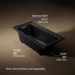 Archer 60'' x 30'' alcove bath with Bask heated surface, left drain - image 3