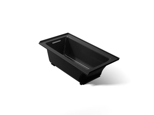 Kohler Archer 60'' x 30'' alcove bath with Bask heated surface, left drain - Black