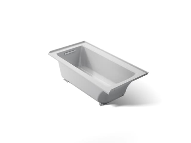 Kohler Archer 60'' x 30'' alcove bath with Bask heated surface, left drain - Ice Grey
