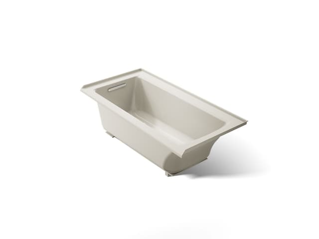 Kohler Archer 60'' x 30'' alcove bath with Bask heated surface, left drain - Biscuit