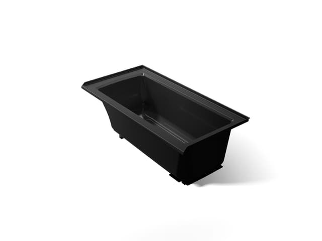 Kohler Archer 60'' x 30'' alcove bath, right drain - Black