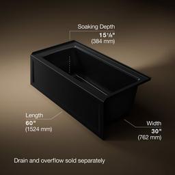 Archer 60'' x 30'' alcove bath right drain - image 3