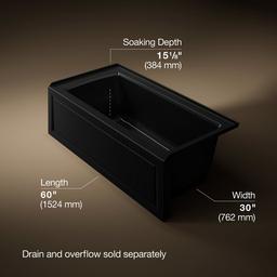Archer 60'' x 30'' alcove bath with Bask heated surface, right drain - image 3