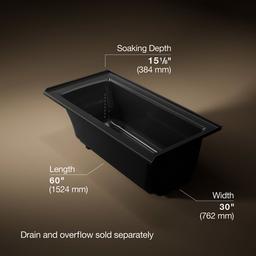 Archer 60'' x 30'' alcove bath with Bask heated surface, right drain - image 3