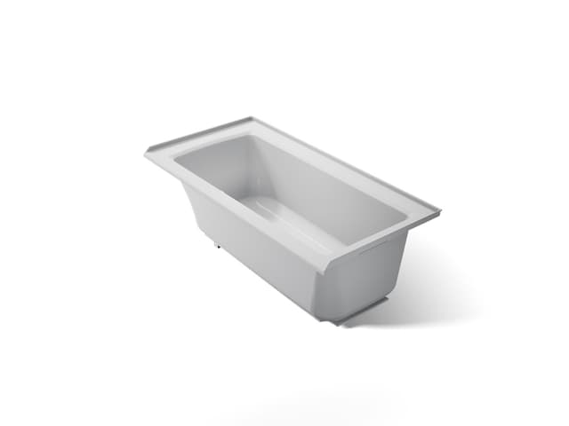 Kohler Archer 60'' x 30'' alcove bath with Bask heated surface, right drain - Ice Grey