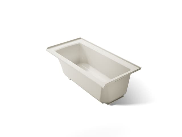 Kohler Archer 60'' x 30'' alcove bath with Bask heated surface, right drain - Biscuit