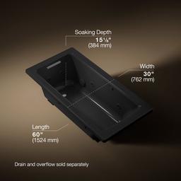 Archer 60'' x 30'' drop-in whirlpool bath - image 3