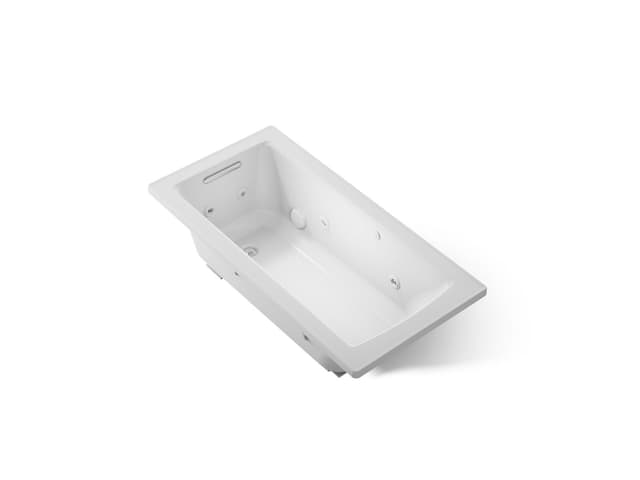 Kohler Archer 60'' x 30'' drop-in whirlpool bath with heat and Comfort Depth design - Ice Grey
