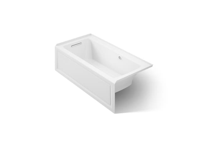 Kohler Archer 60'' x 30'' integral apron Heated BubbleMassageE air bath with Bask heated surface and left-hand drain - White