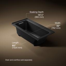 Archer 60'' x 30'' alcove Heated BubbleMassageE air bath, left drain - image 3