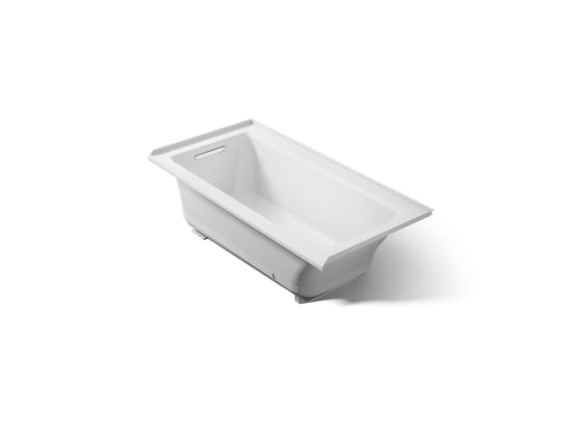 Kohler Archer 60'' x 30'' alcove Heated BubbleMassageE air bath, left drain - Ice Grey