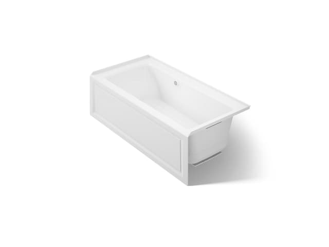 Kohler Archer 60'' x 30'' alcove Heated BubbleMassageE air bath with Bask heated surface, right drain - White