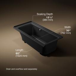 Archer 60'' x 30'' alcove Heated BubbleMassageE air bath with Bask heated surface, right drain - image 3