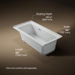 Archer 60'' x 30'' alcove Heated BubbleMassageE air bath with Bask heated surface, right drain - image 3