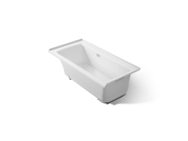 Kohler Archer 60'' x 30'' alcove Heated BubbleMassageE air bath, right drain - Ice Grey