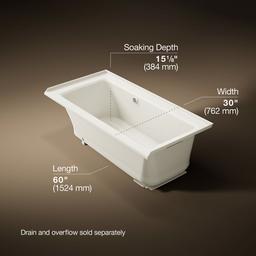 Archer 60'' x 30'' alcove Heated BubbleMassageE air bath with Bask heated surface, right drain - image 3