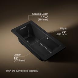 Archer 60'' x 30'' drop-in Heated BubbleMassageE air bath with Bask heated surface - image 3