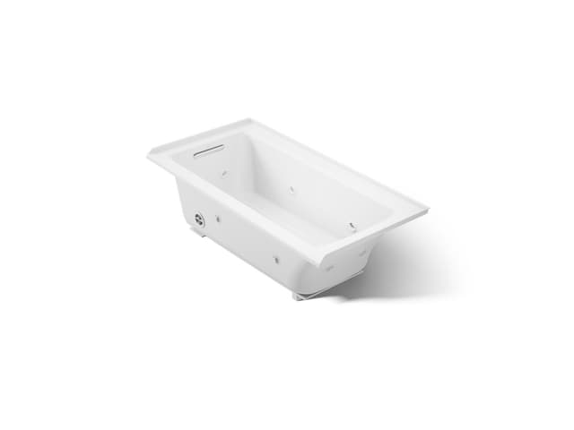 Kohler Archer 60'' x 30'' alcove heated whirlpool bath, left drain - White