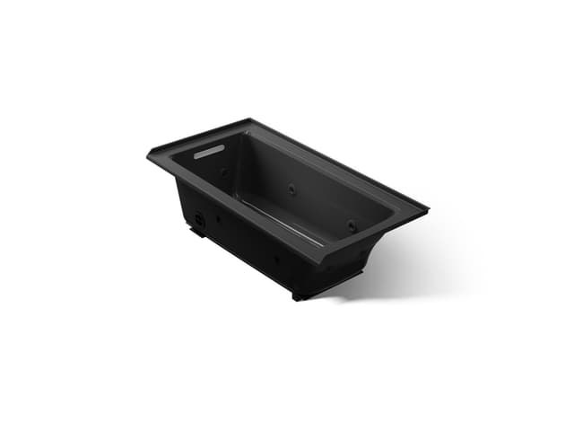 Kohler Archer 60'' x 30'' alcove whirlpool bath, left drain - Black