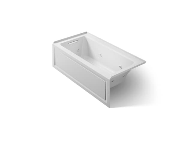 Kohler Archer 60'' x 30'' alcove heated whirlpool bath, left drain - Ice Grey