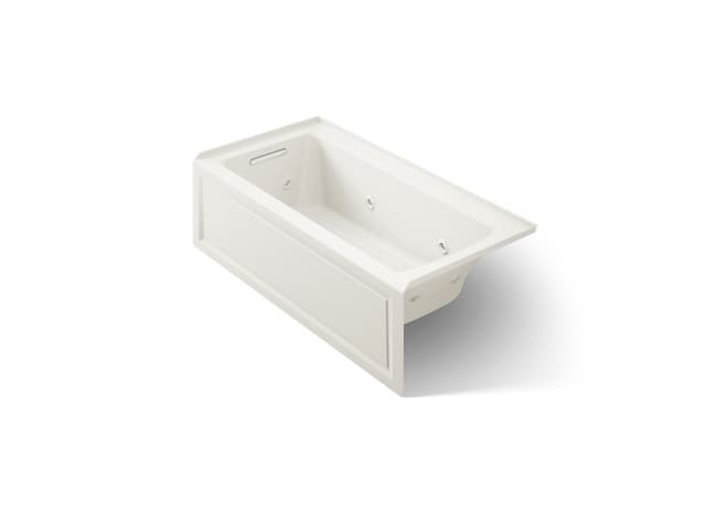 Kohler Archer 60'' x 30'' alcove heated whirlpool bath, left drain - Biscuit