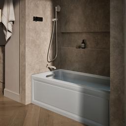 Archer 60'' x 30'' alcove whirlpool bath with Bask heated surface, left drain - image 2