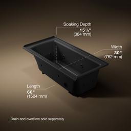 Archer 60'' x 30'' alcove whirlpool bath, right drain - image 3