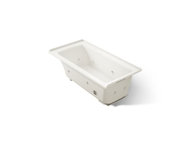 Kohler Archer 60'' x 30'' alcove heated whirlpool bath, right drain - Biscuit