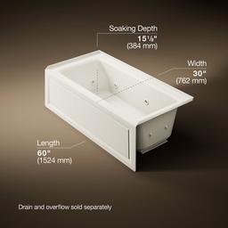 Archer 60'' x 30'' alcove whirlpool bath, right drain - image 3