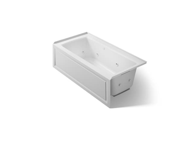 Kohler Archer 60'' x 30'' alcove whirlpool bath with Bask heated surface, right drain - Ice Grey