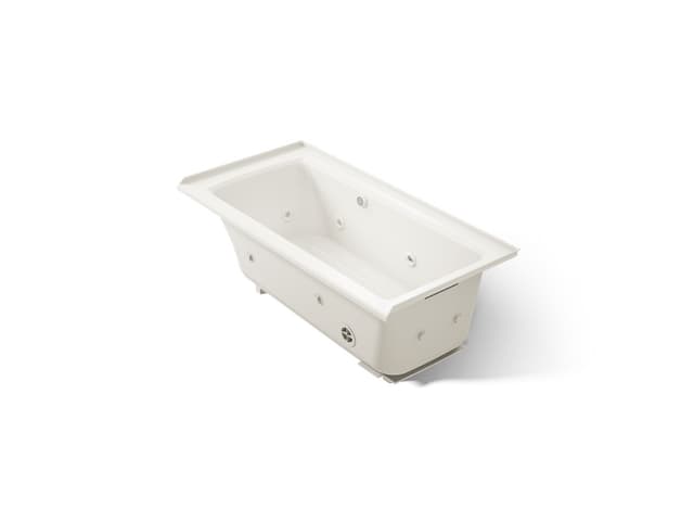 Kohler Archer 60'' x 30'' alcove whirlpool bath with Bask heated surface, right drain - Biscuit