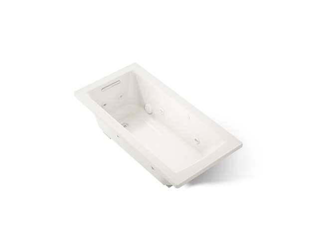Kohler Archer 60'' x 30'' drop-in whirlpool bath with Bask heated surface - Biscuit