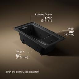 Archer 60'' x 30'' alcove Heated BubbleMassageE air bath and whirlpool, left drain - image 3