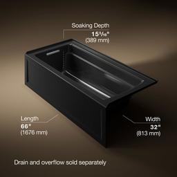 Archer 66'' x 32'' alcove bath, left drain - image 3