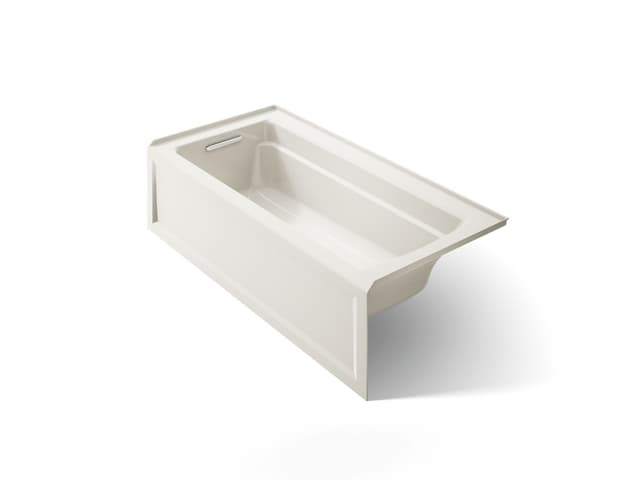 Kohler Archer 66'' x 32'' alcove bath, left drain - Biscuit