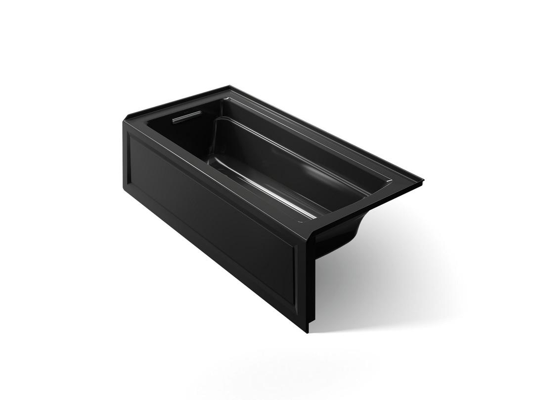 Archer 66'' x 32'' alcove bath with Bask heated surface, left drain by Kohler