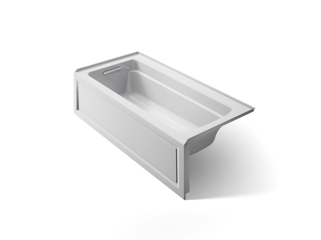 Archer 66'' x 32'' alcove bath with Bask heated surface, left drain by Kohler