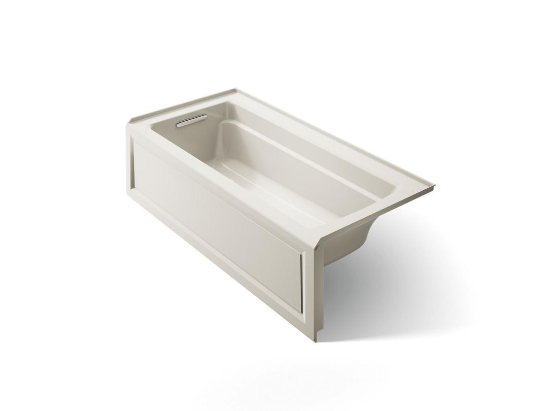 Archer 66'' x 32'' alcove bath with Bask heated surface, left drain by Kohler