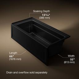 Archer 66'' x 32'' alcove bath, right drain - image 3